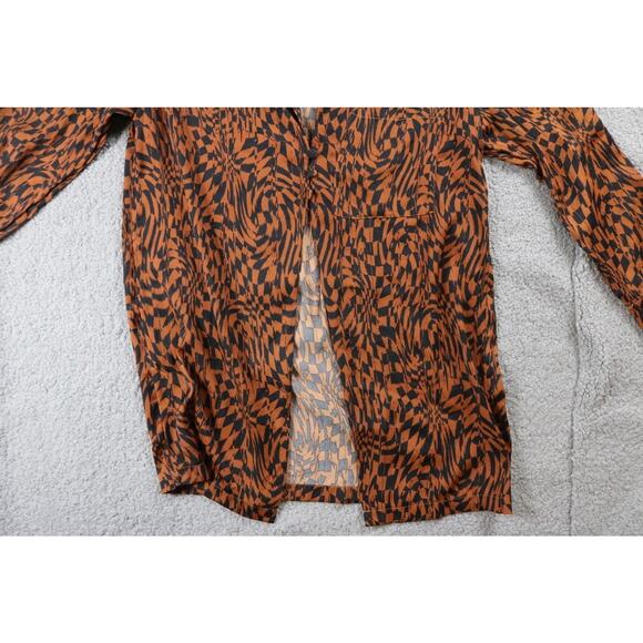 Free People x REVOLVE Jacket Blouse Small Beatrice Brown Leopard Print - Picture 8 of 8